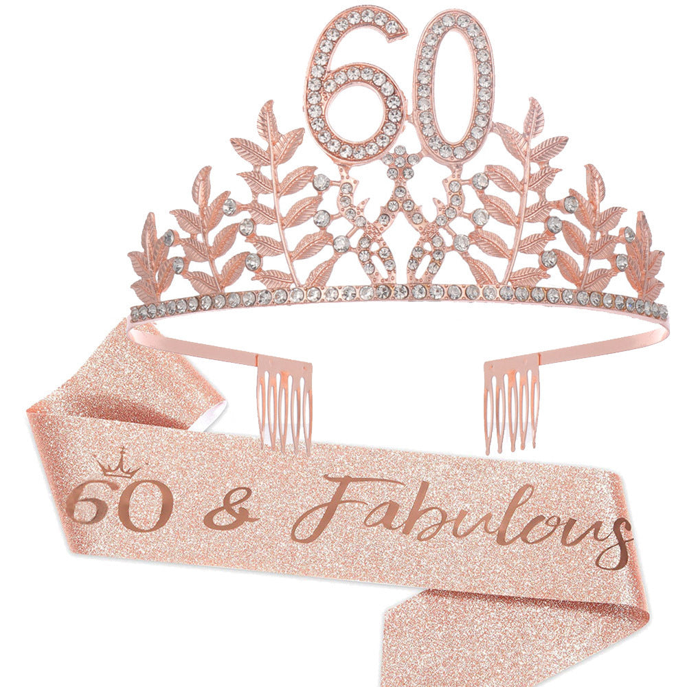 Women's Glamorous Birthday Crown with Shining Rhinestones Kalsten