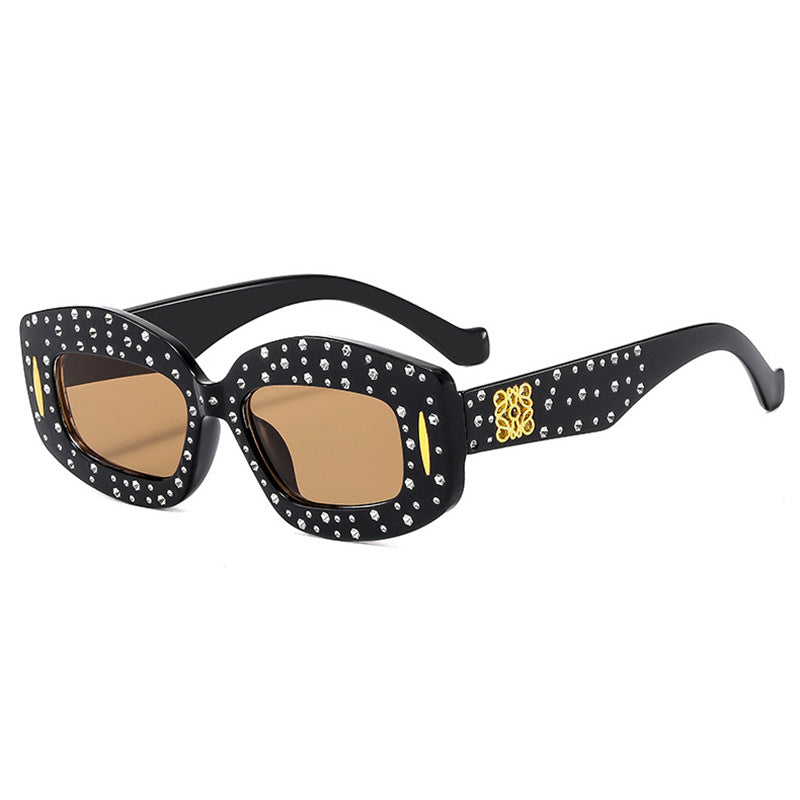 Women striking sunglasses with glamorous rhinestone details Kalsten