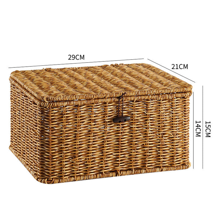 Handcrafted Rectangular Wicker Storage Box Kalsten