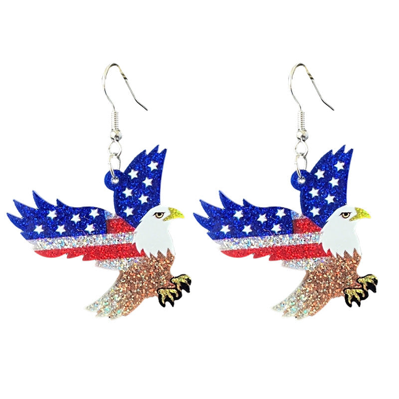 Women's shimmering statement earrings with star and fireworks design made of acrylic Kalsten