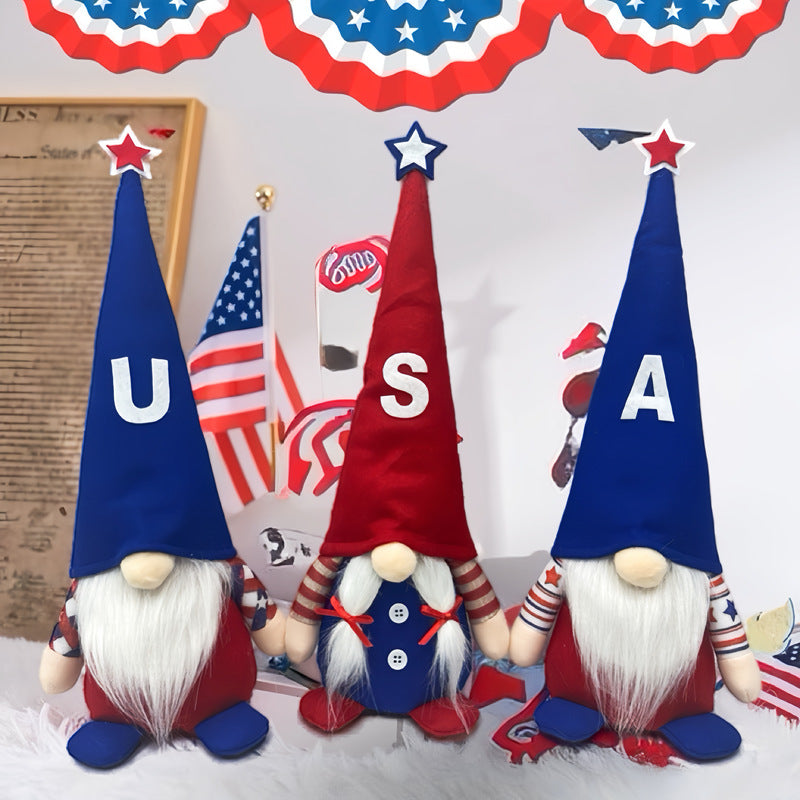Unisex nan Plush Gnome Decorative Figure with Long Pointed Hat and Artificial Beard Kalsten