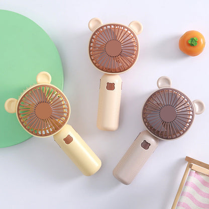 Unisex Portable Handheld Fan with Cute Bear Design Karnz
