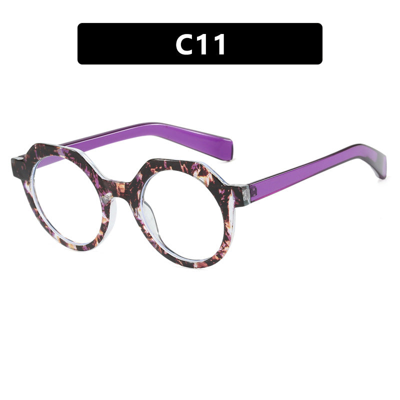 Ladies extravagant round sunglasses with colored accented frame Kalsten