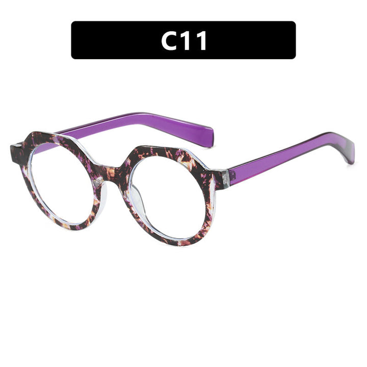 Ladies extravagant round sunglasses with colored accented frame Kalsten
