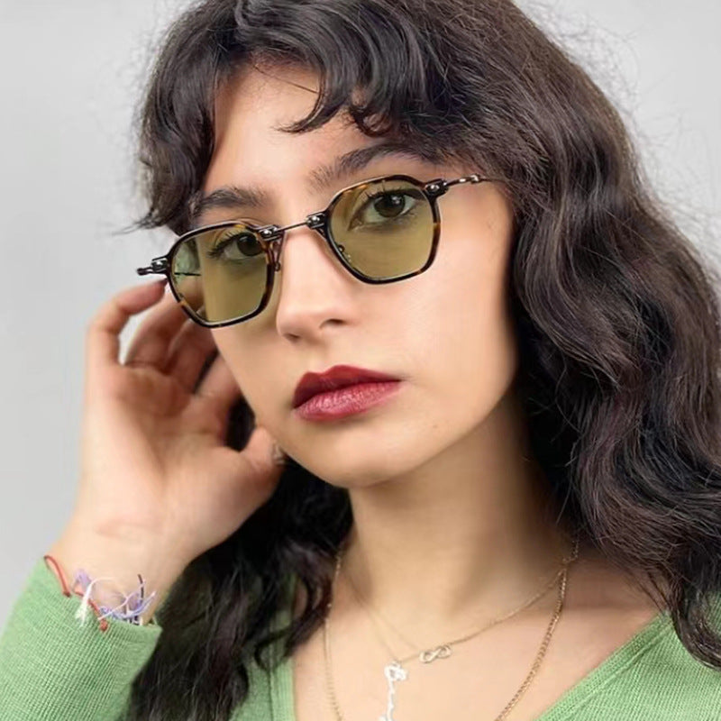 Ladies stylish sunglasses with unique hexagonal shape and sturdy frame Kalsten