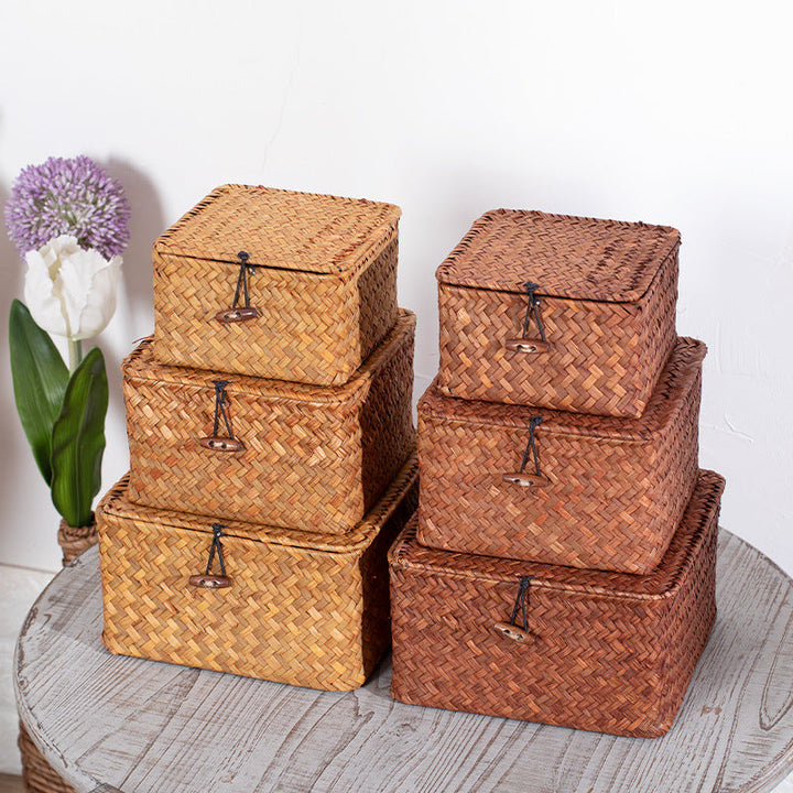 Handwoven Storage Box with Lid Kalsten
