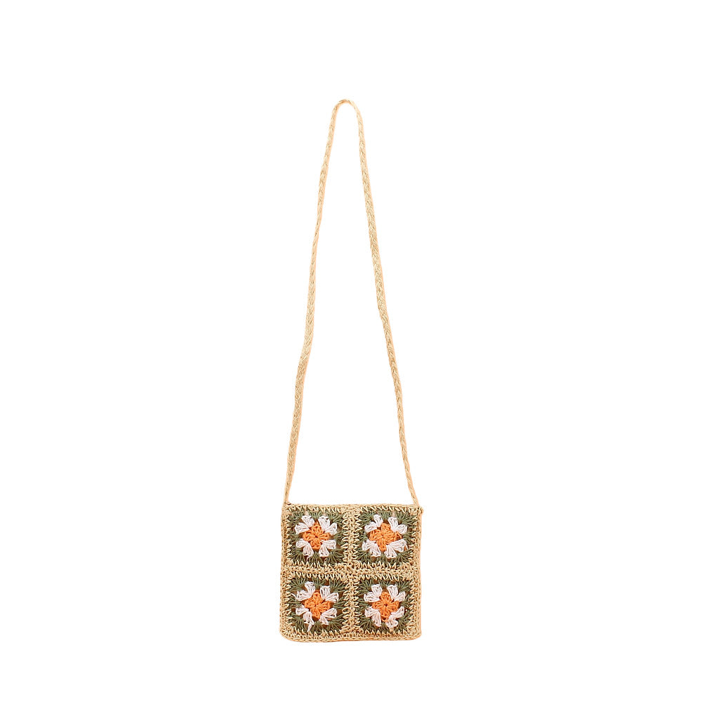 Shoulder bag with hand-crocheted floral pattern Kalsten