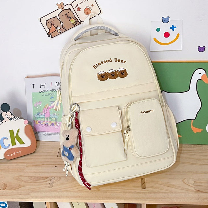Casual Bear Embellished School Backpack