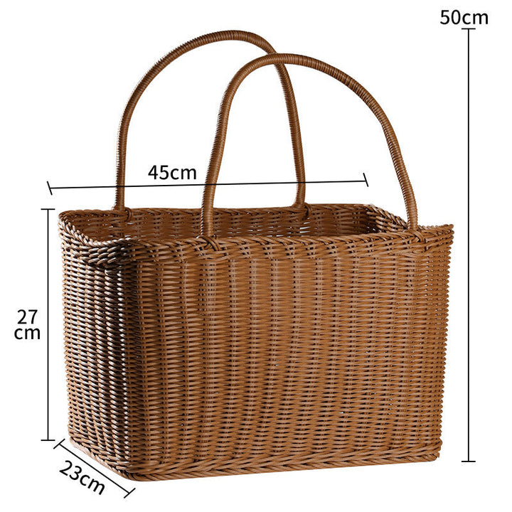 Unisex Handwoven Shopping Basket with Two Handles Kalsten