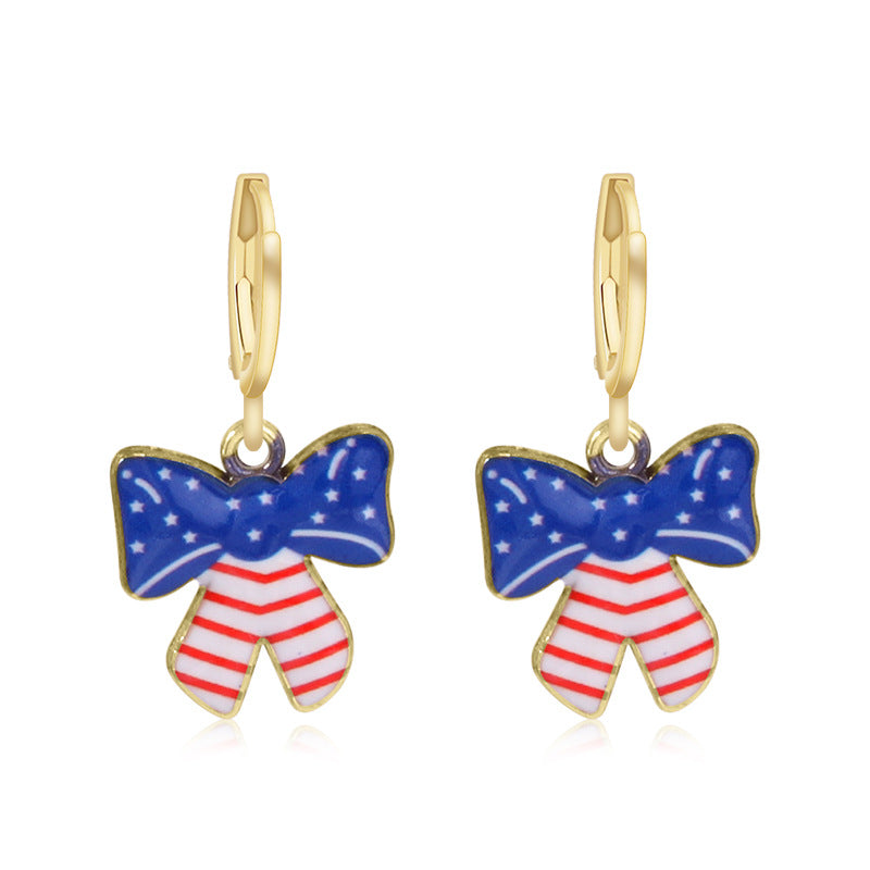 Women's long multi-layer star drop earrings with crystal embellishments and rhodium-plated alloy Kalsten