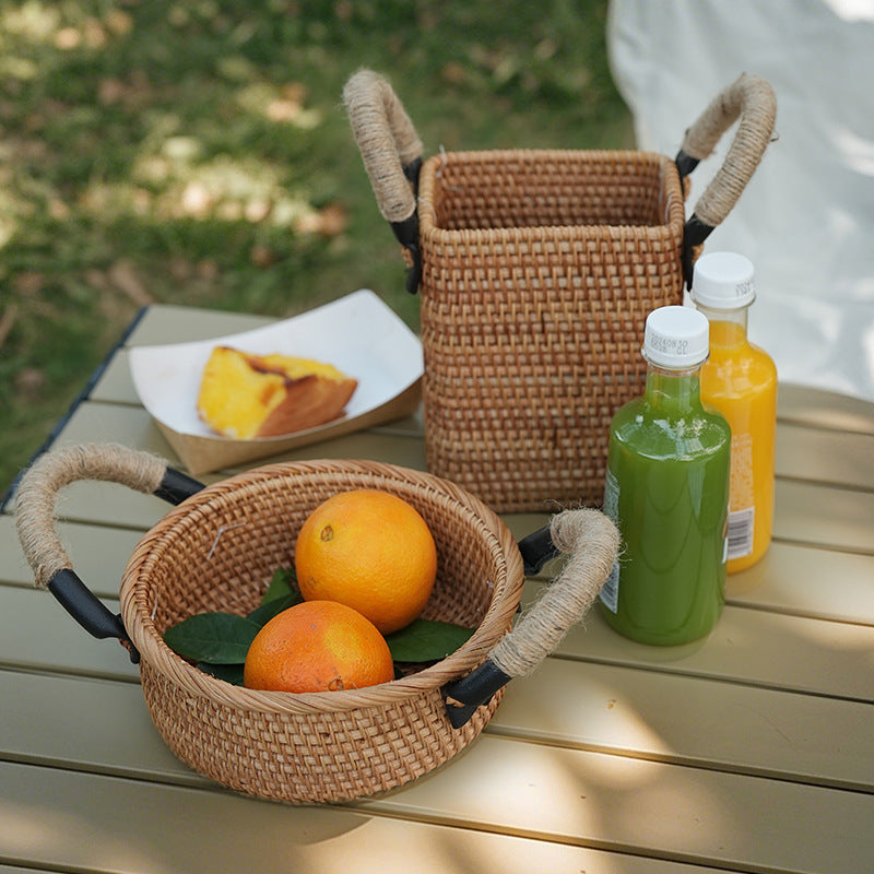 Handcrafted storage basket with sturdy handles Acalora