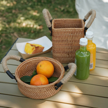Handcrafted storage basket with sturdy handles Acalora