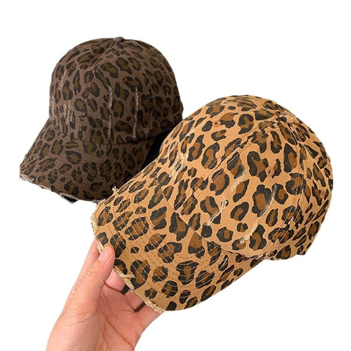 Women's Distressed Leopard Print Baseball Cap Kalsten