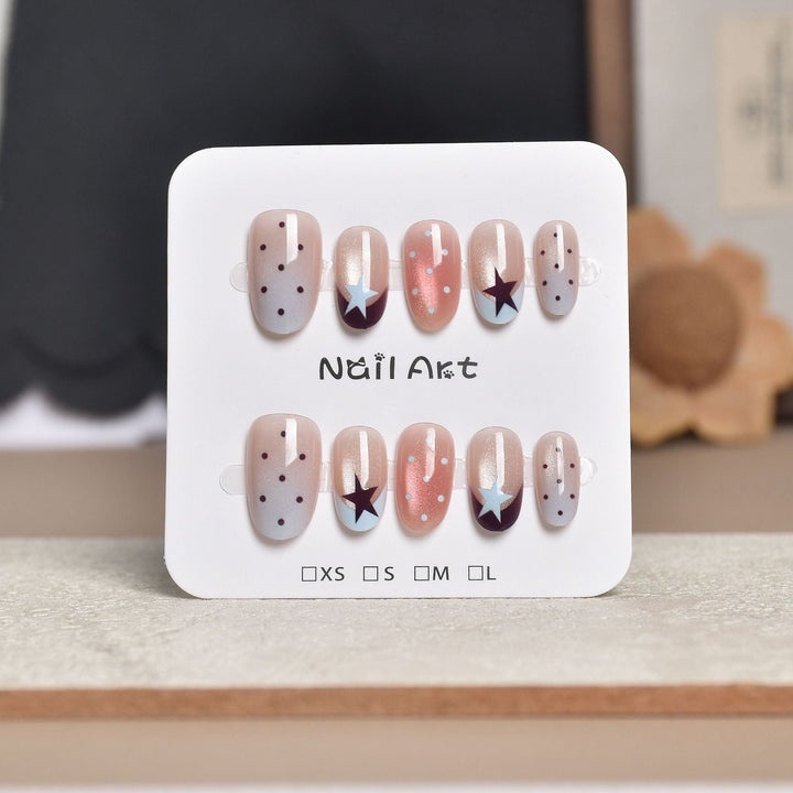 Decorative Press-On Nail Extensions with Floral Accents Kalsten