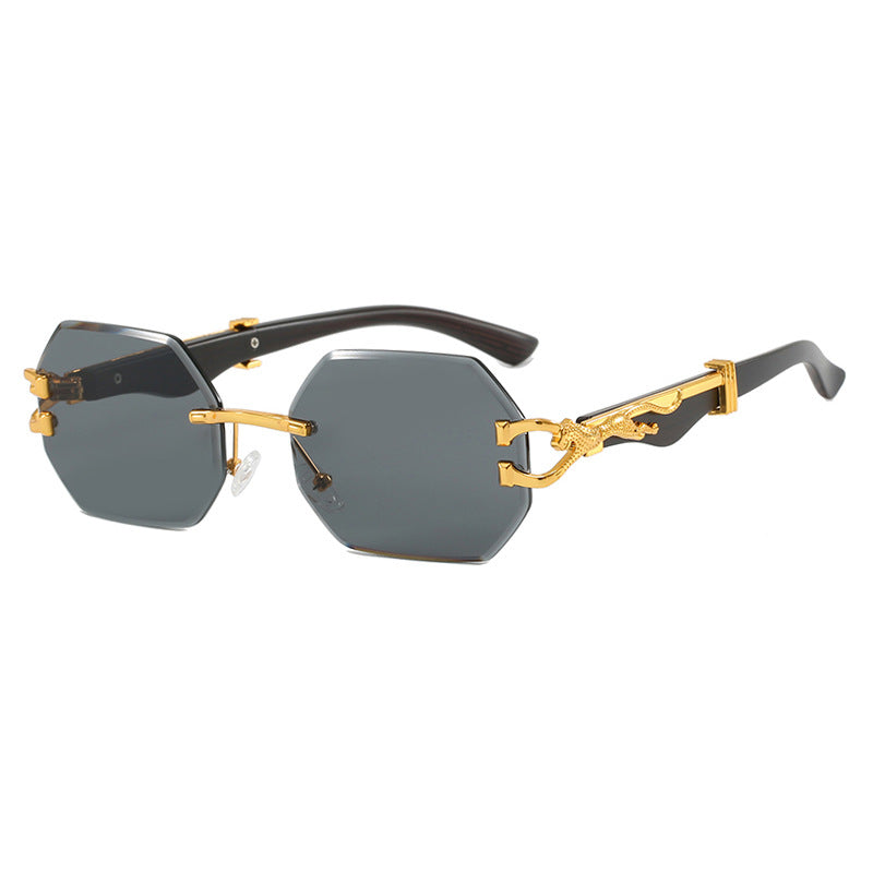 Women's fashionable sunglasses with extravagant octagonal design and golden accents Kalsten