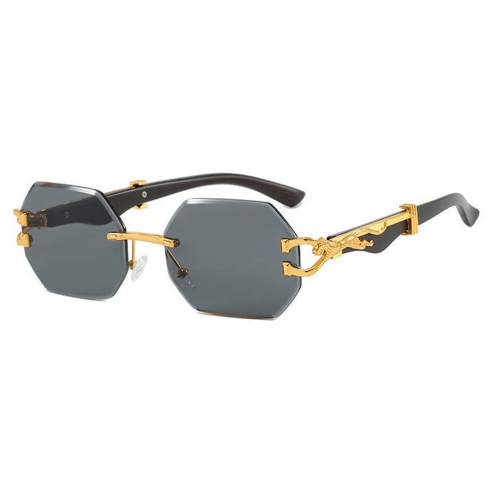 Women's fashionable sunglasses with extravagant octagonal design and golden accents Kalsten