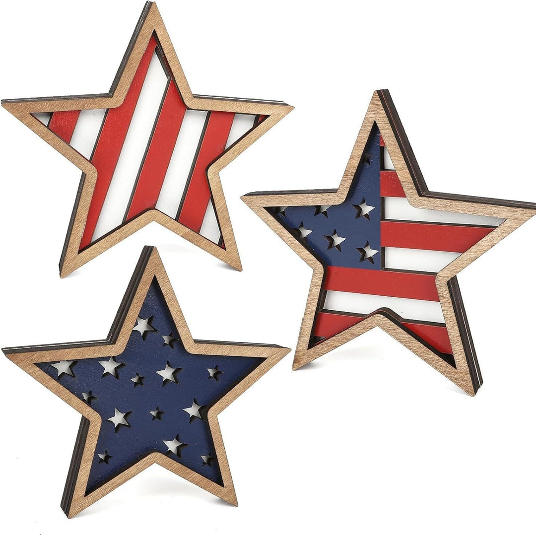 Unisex nan distressed layered farmhouse star wall sculpture with carved dimensional panels Kalsten