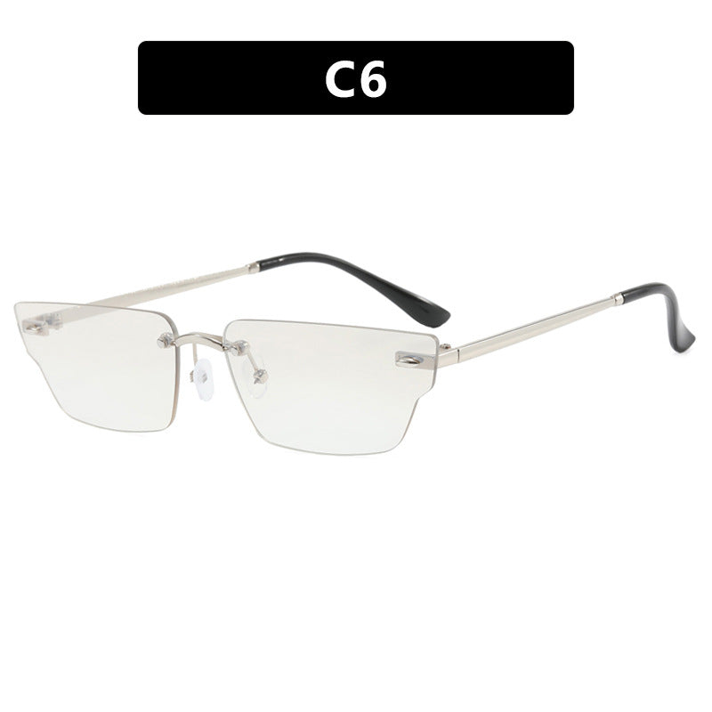 Women's geometric sunglasses with delicate frame and transparent lenses Kalsten