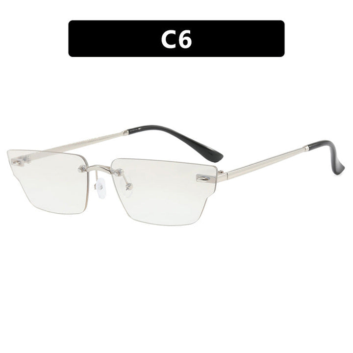 Women's geometric sunglasses with delicate frame and transparent lenses Kalsten