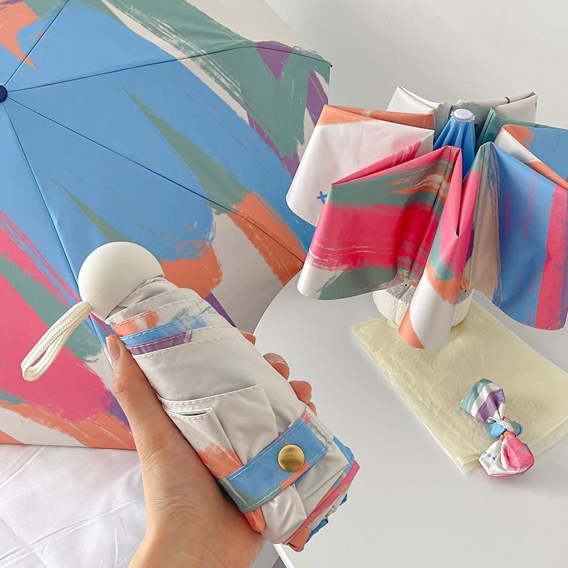 Ladies Automatic Folding Umbrella with Unique Color Play Kalsten