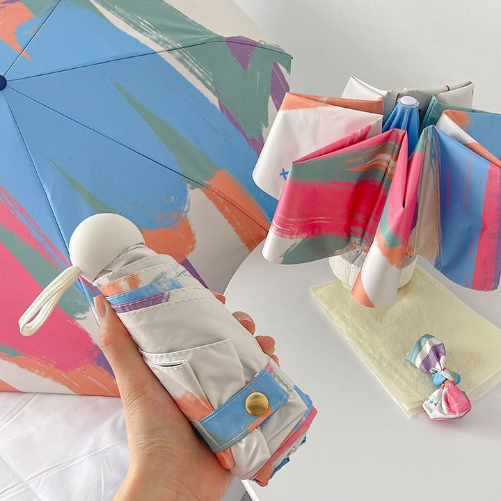 Ladies Automatic Folding Umbrella with Unique Color Play Kalsten