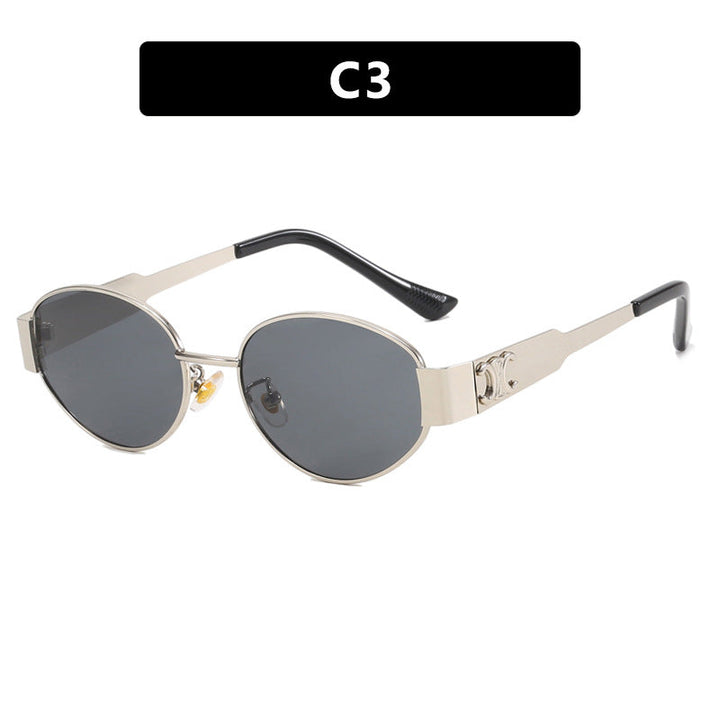 Ladies fashionable sunglasses in an elegant oval design with a sturdy metal frame Kalsten