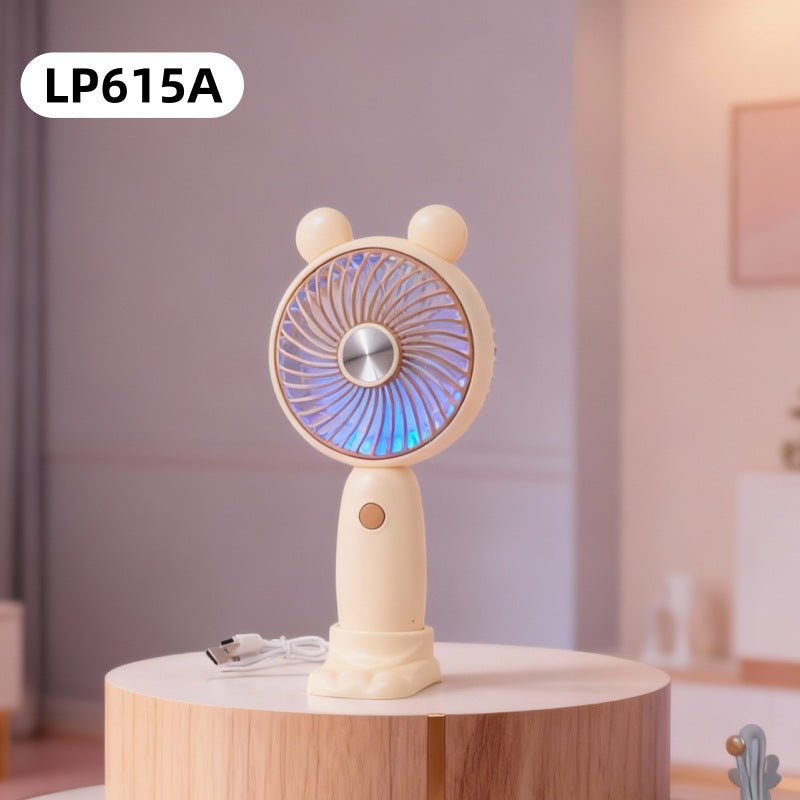 Ladies portable handheld fan with LED function and ergonomic design Kalsten