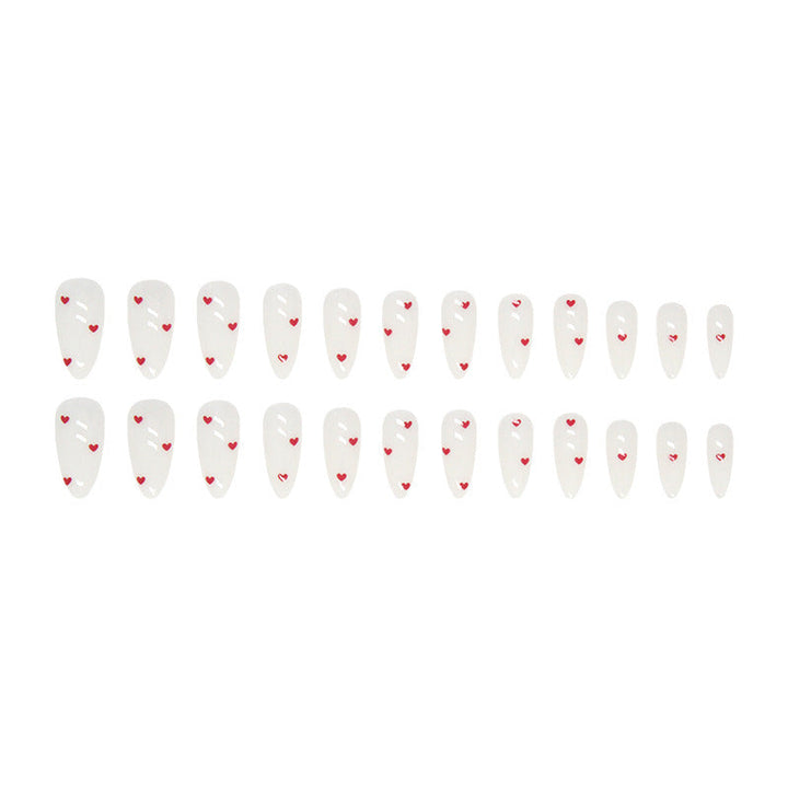 Heart-Embellished Press-On Nail Designs Kalsten