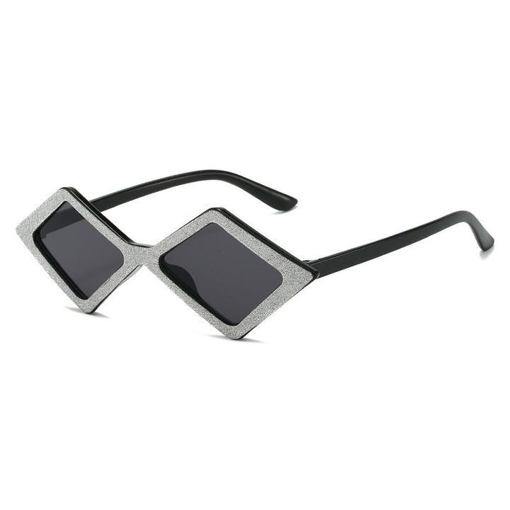 Ladies futuristic, geometric sunglasses with glittering frame Kalsten