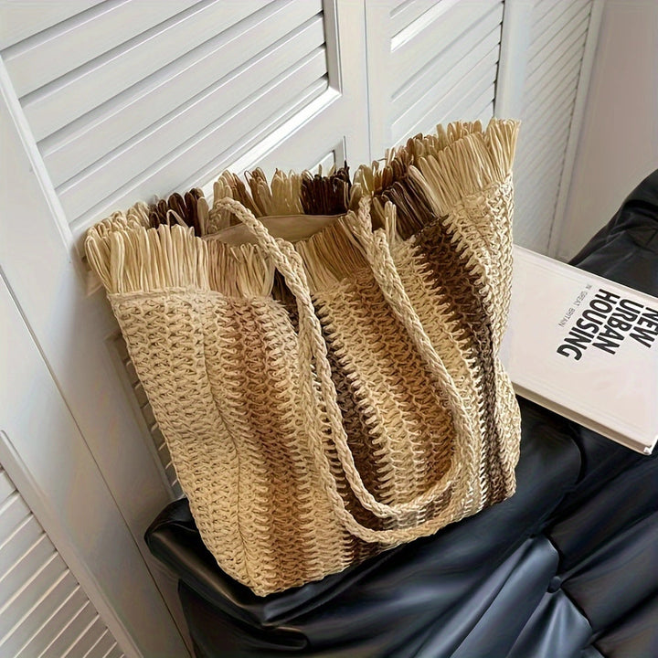Handbag Made of Braided Natural Material Kalsten