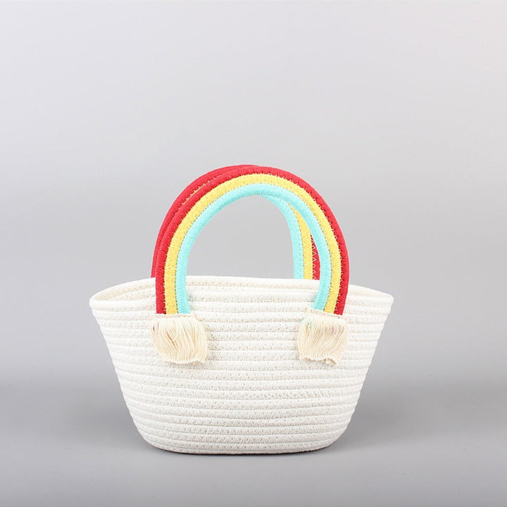 Stylish beach bag with colorful rainbow accent Kalsten