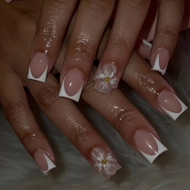 Floral Elegance Press-On Nail Art Kalsten