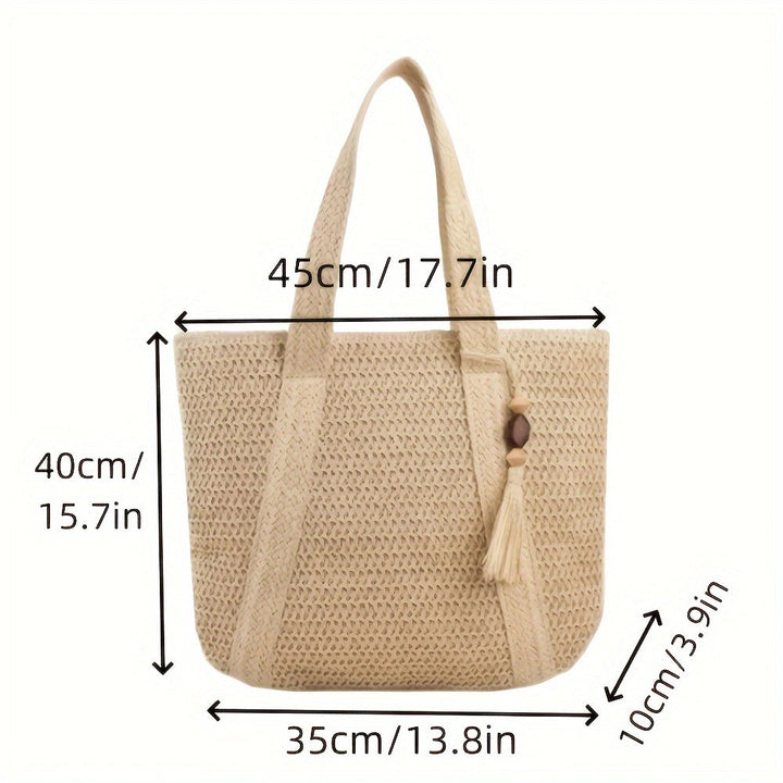 Elegant and Versatile Beach Bag with Leather Handles Kalsten