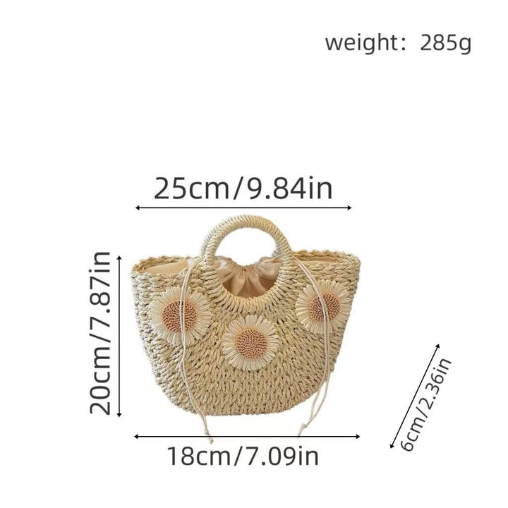 Padded basket bag with floral embellishments Kalsten