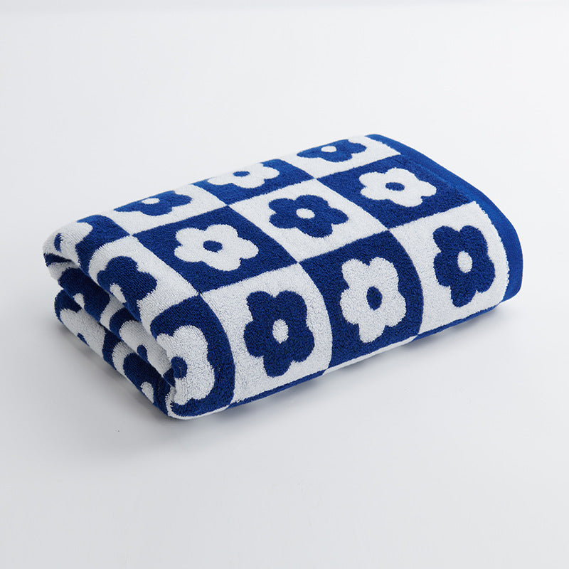 Women's Luxurious Terry Bath Towel with Floral Pattern Kalsten
