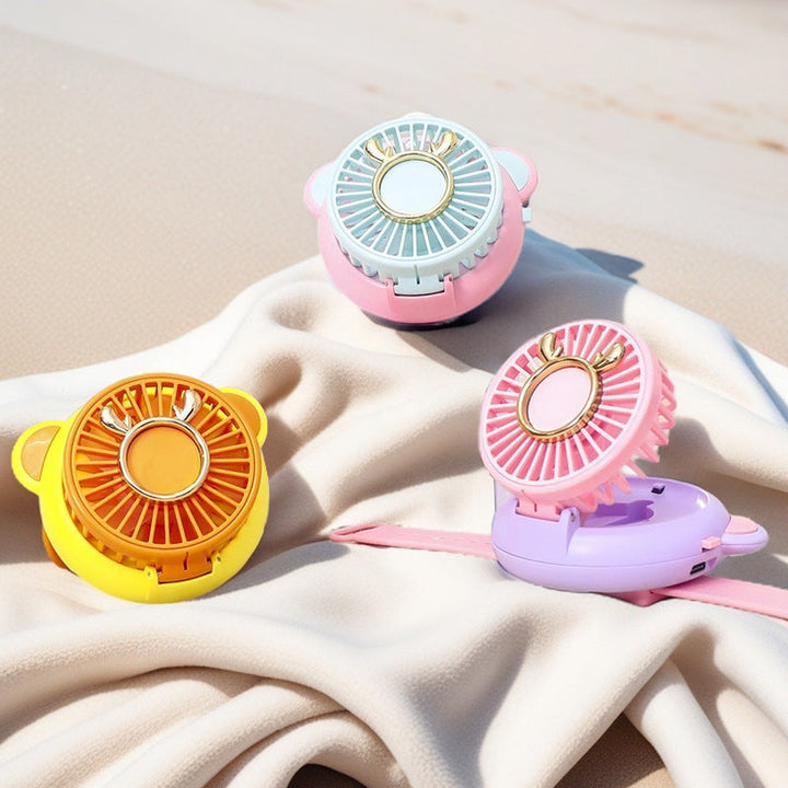 Women's Portable Mini Fan with Integrated Mirror and Spray Function Kalsten