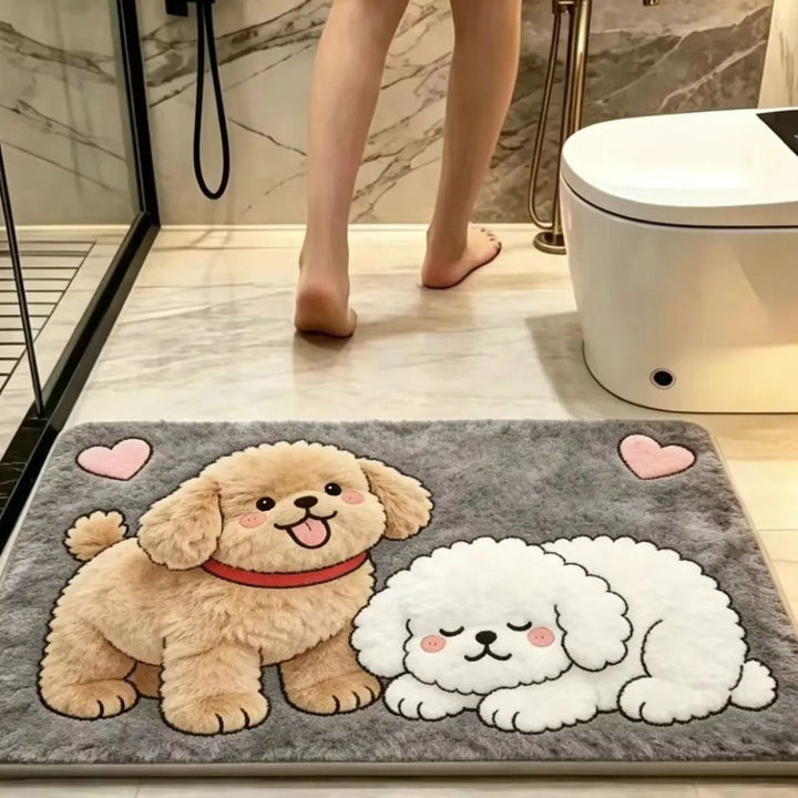 Cute Dog-Themed Bath Mat Kalsten
