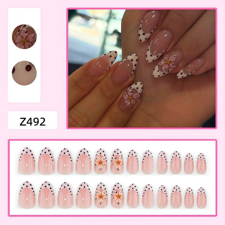 Art Nails in Elegant Flower and Dot Design Kalsten