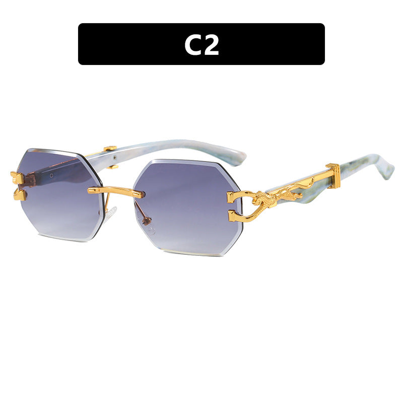Women's fashionable sunglasses with extravagant octagonal design and golden accents Kalsten