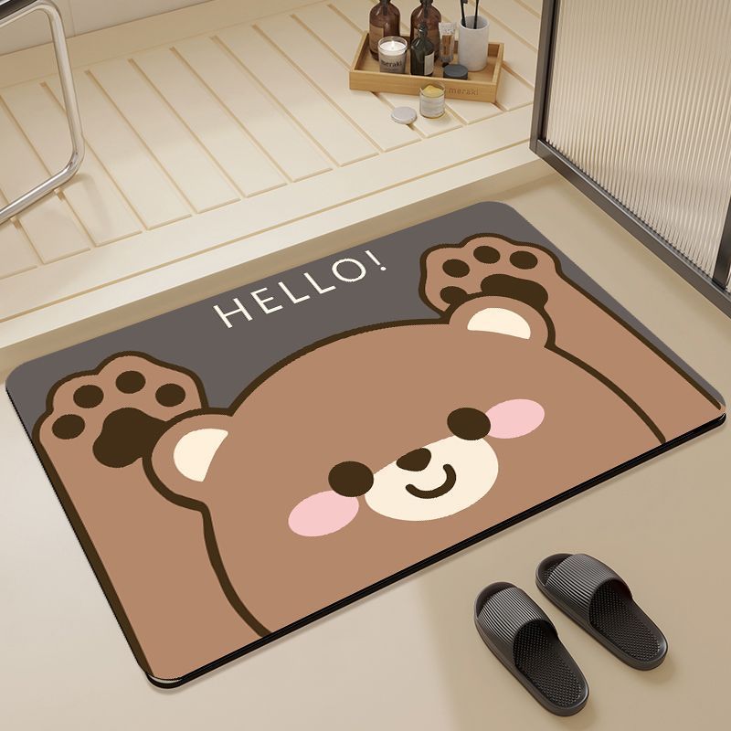 Cartoon Dog-Themed Bath Mat Kalsten