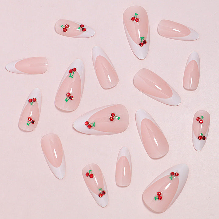 Elegant Cherry Blossom Press-On Nail Art Kalsten