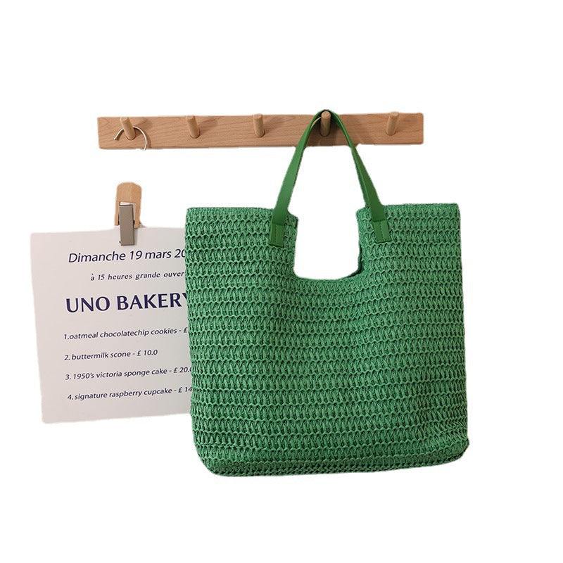 Elegant Woven Tote Bag with Sturdy Leather Handles Kalsten