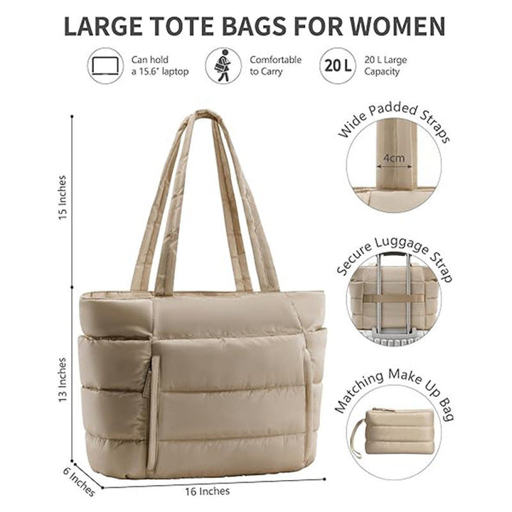 Fashionable everyday tote bag with multiple storage Kalsten