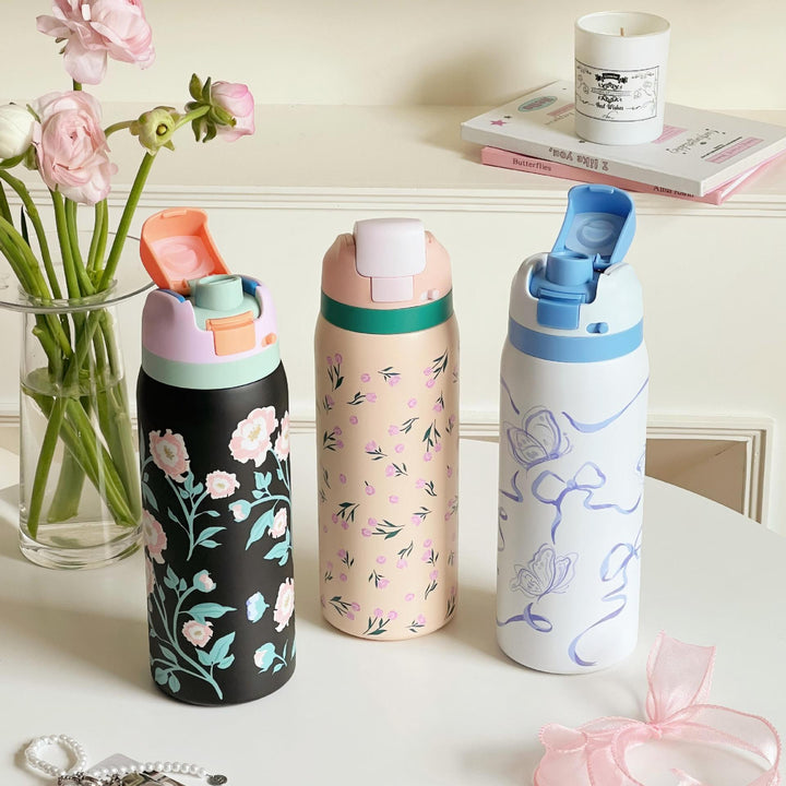 Ladies Insulated Water Bottle with Floral Design Kalsten