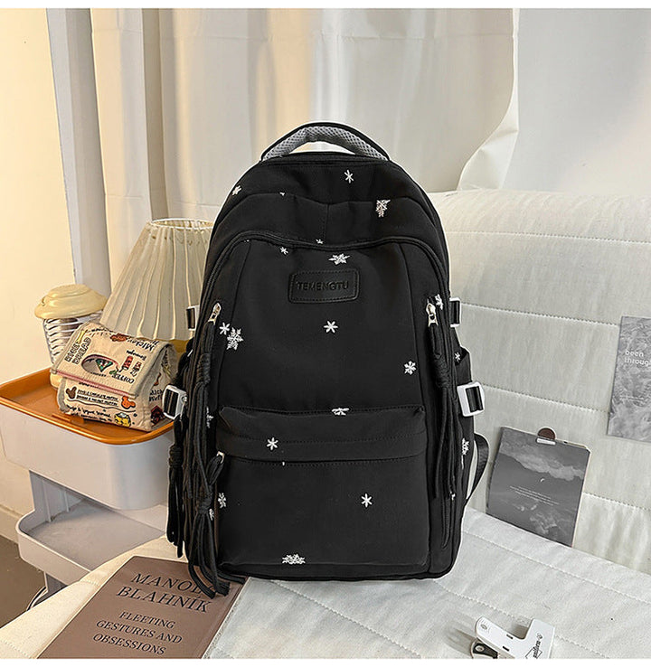 Elegant Embroidered School Backpack