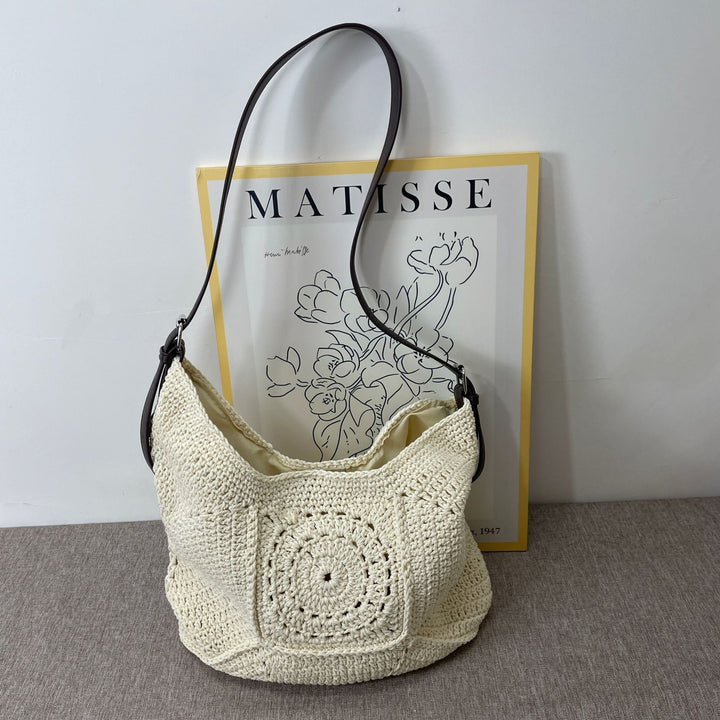 Hand-knotted handbag with leather details Kalsten