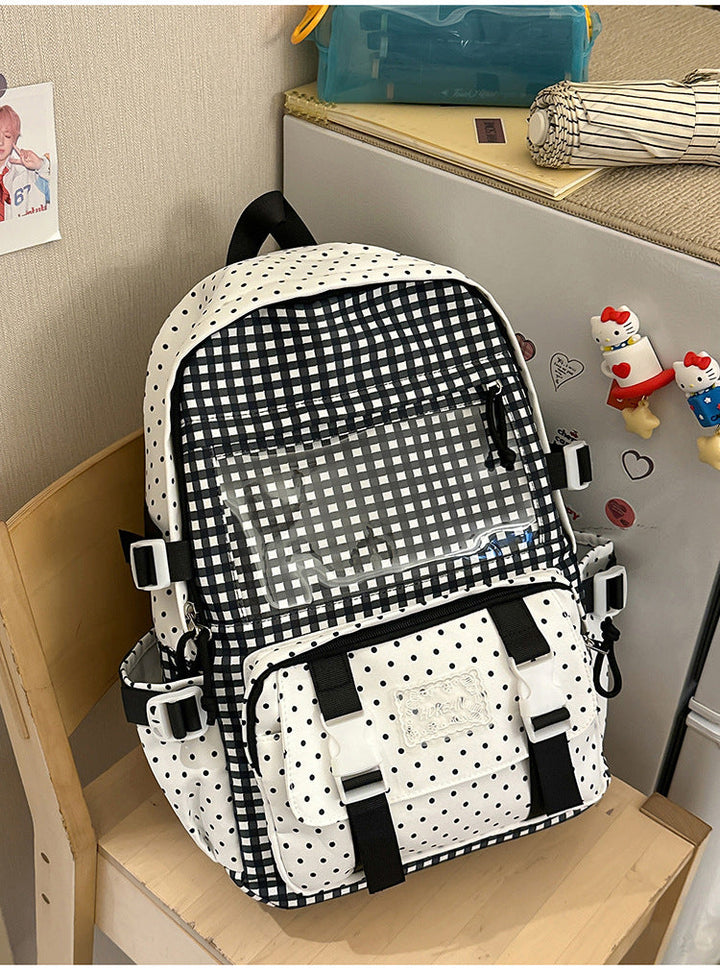 Cute Gingham Checkered School Backpack