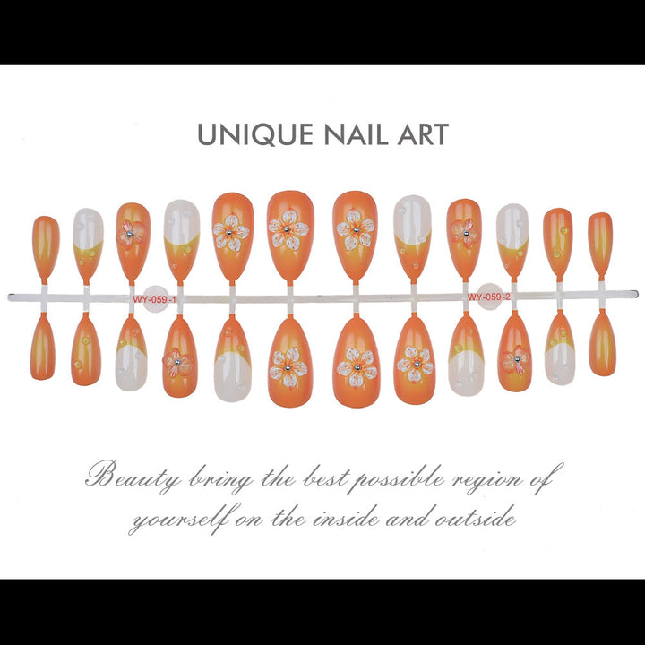 Floral-Decorated Press-On Nail Set Kalsten