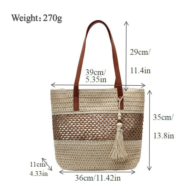 Beach bag with decorative tassel pendant Kalsten
