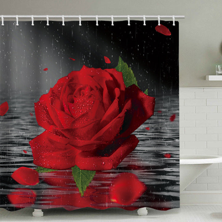 Romantic Floral Swan Shower Curtain Kalsten